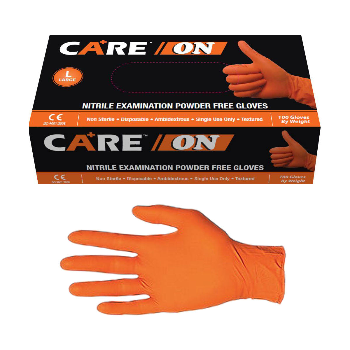 Gloveworks Nitrile Gloves (Large, Orange, Box/100)