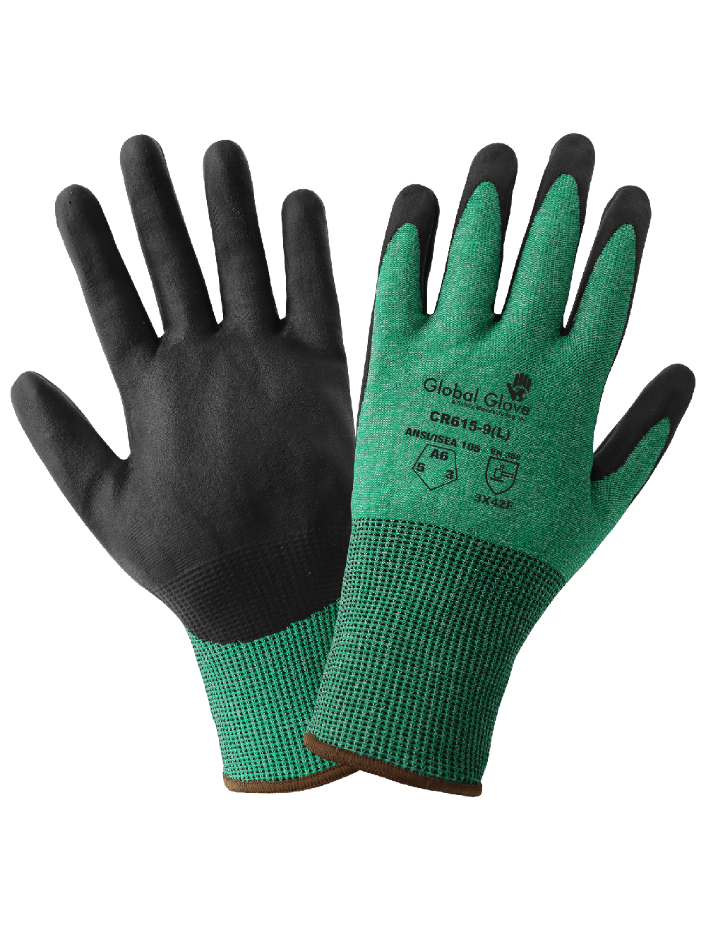 Global Glove Nitrile-Coated Gloves with Abrasion, and Puncture Resistance CR615 Cut Level A6