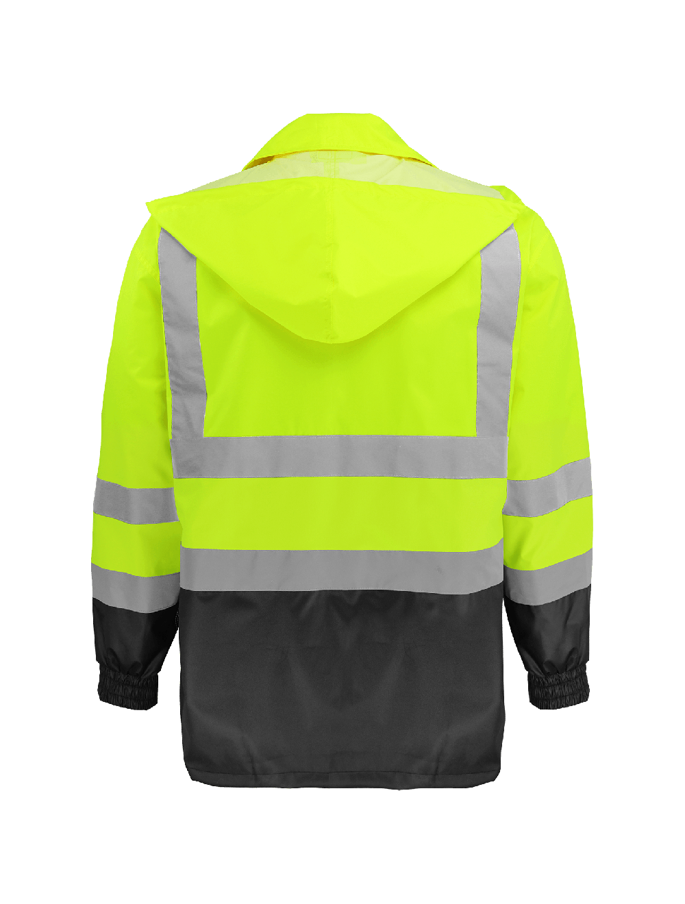 FrogWear® HV High-Visibility Yellow/Green Polyurethane Coated 150D Oxford Polyester Rain Jacket - GLO-1500