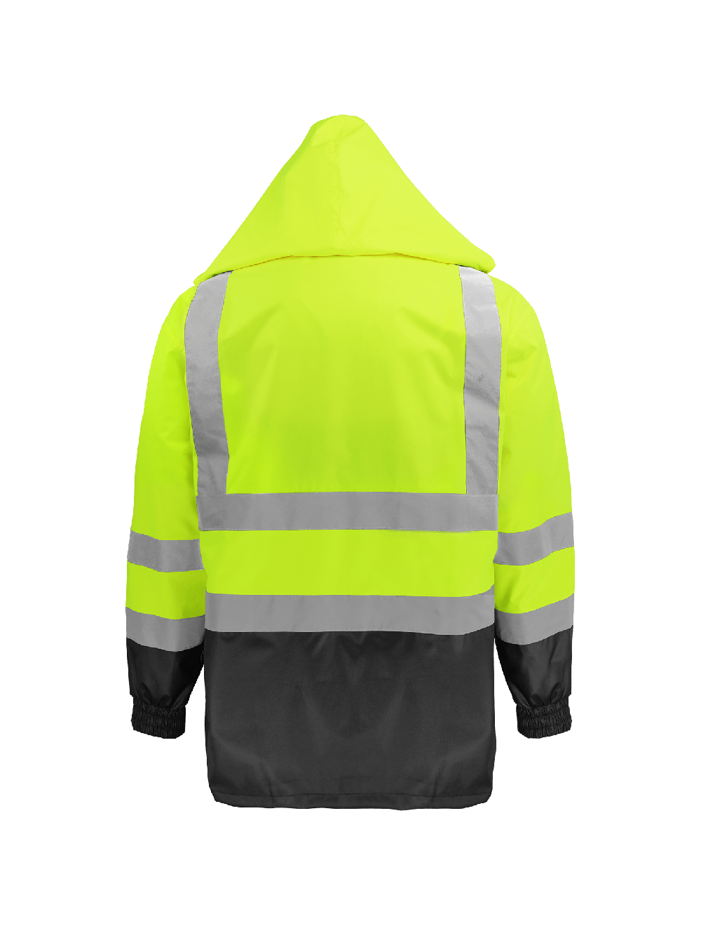 FrogWear® HV High-Visibility Yellow/Green Polyurethane Coated 150D Oxford Polyester Rain Jacket - GLO-1500