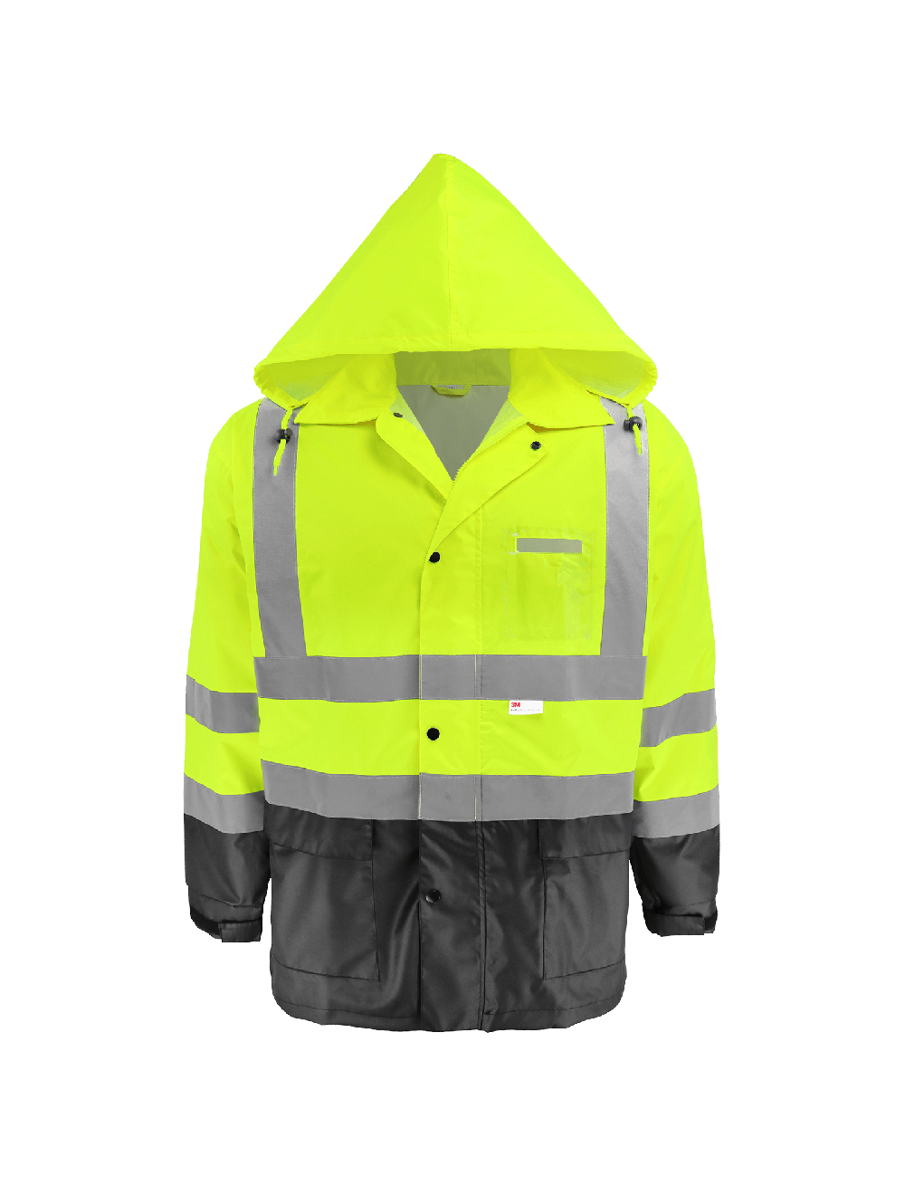 FrogWear® HV High-Visibility Yellow/Green Polyurethane Coated 150D Oxford Polyester Rain Jacket - GLO-1500