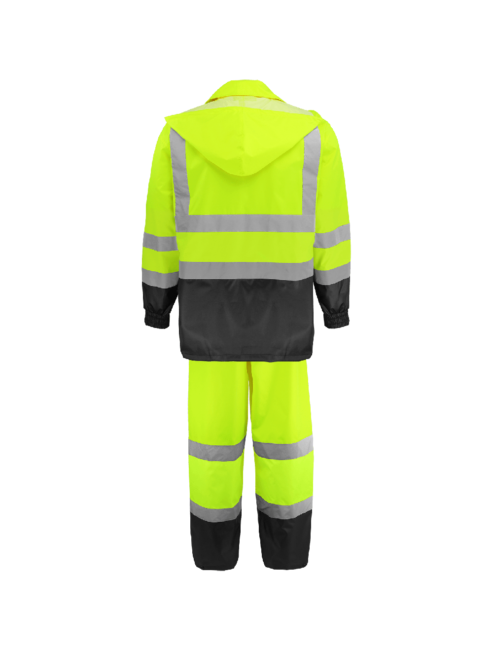 Global Glove & Safety FrogWear® HV High-Visibility Yellow/Green Two-Piece Rain Suit Polyurethane Coated 150D Oxford Polyester - GLO-1590