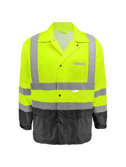 Global Glove & Safety FrogWear® HV High-Visibility Yellow/Green Two-Piece Rain Suit Polyurethane Coated 150D Oxford Polyester - GLO-1590