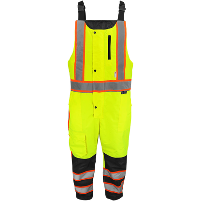 FrogWear® HV High-Visibility Insulated Winter Bibs with Polyurethane Coated Oxford Polyester - GLO-700