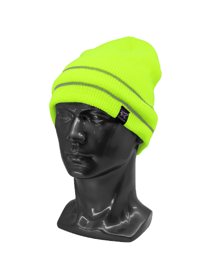 FrogWear® HV Dual-Layer Low-Temperature Beanie Hat with Dual Reflective Stripes - GLO-H6