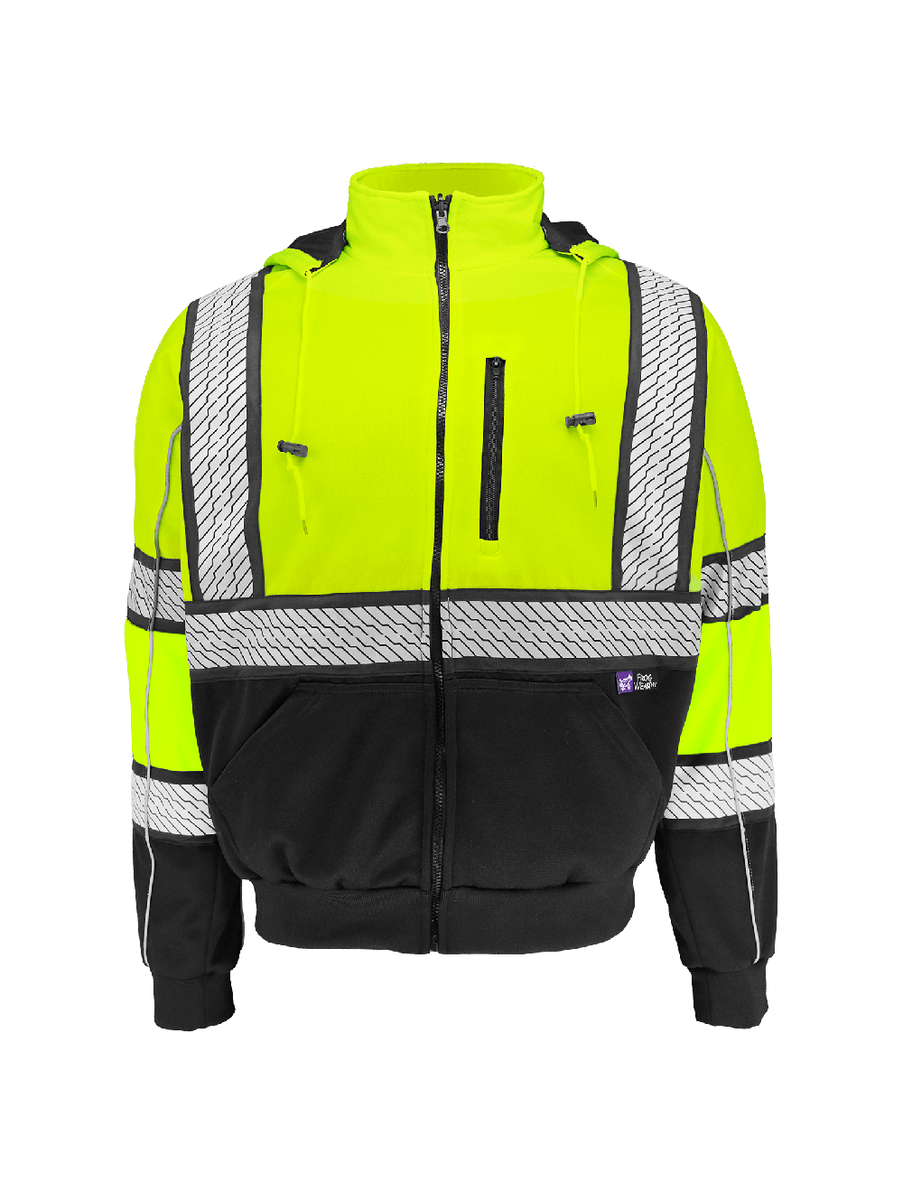 FrogWear® HV High-Visibility Heavy Duty Multi-Layer Hooded Safety Sweatshirt with Insulation - GLO-HS3