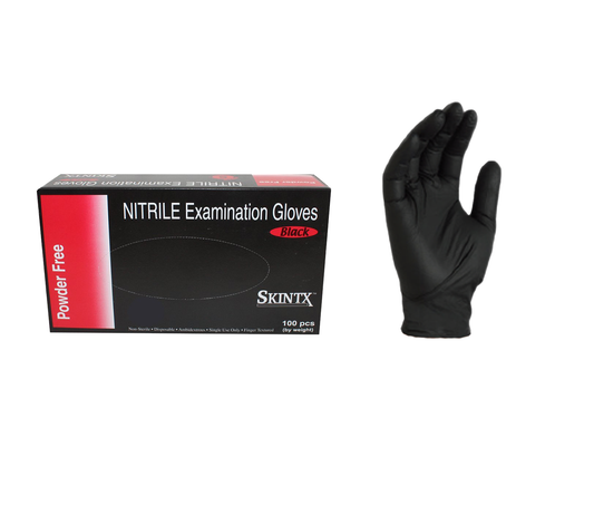 Black Nitrile Gloves, Exam Grade Powder Free, SkinTx®