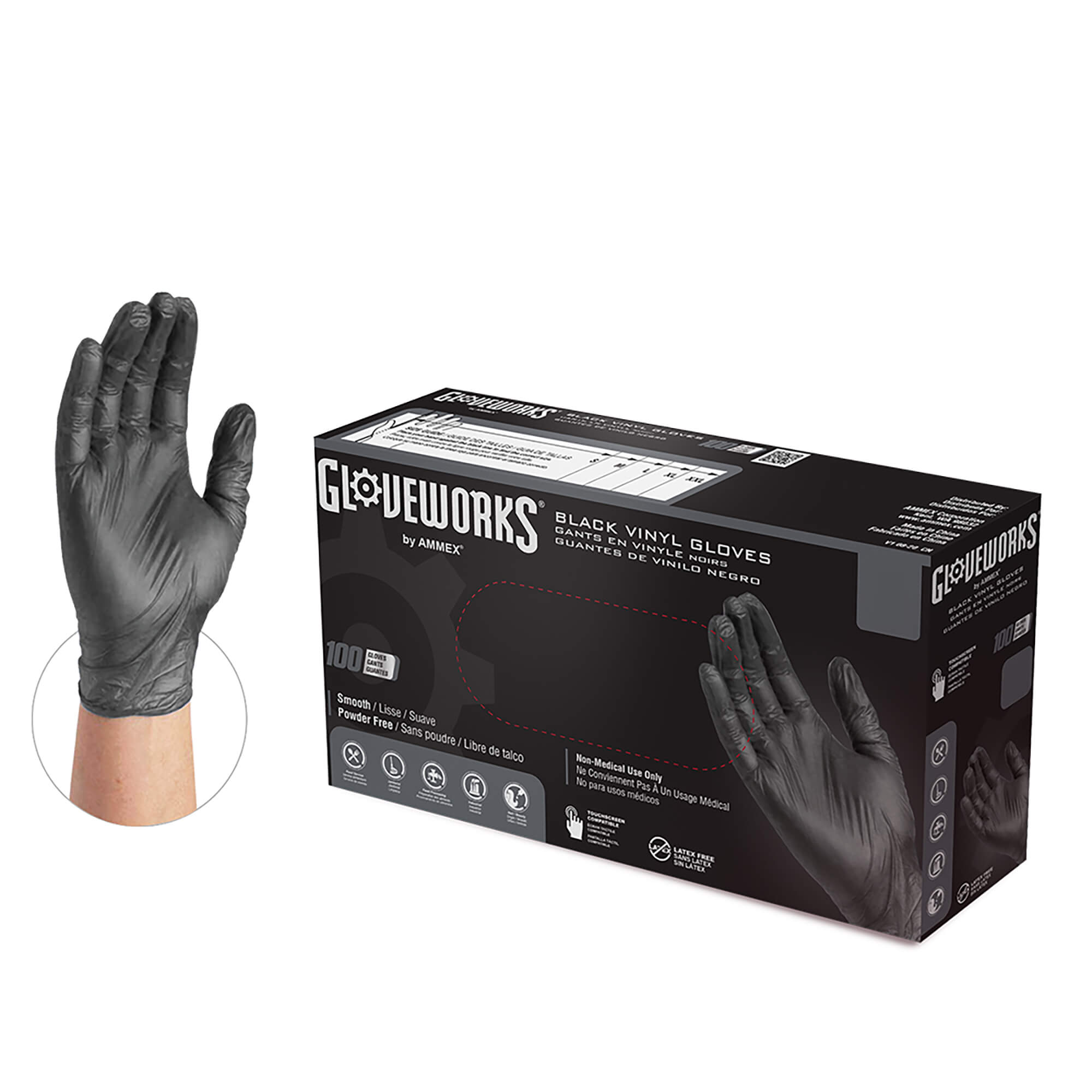 GPX3 Powder Free Vinyl Gloves, 3 Mil, Available In Sizes SM-XL ...